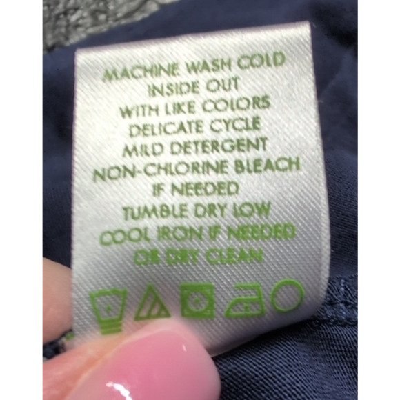 Lilly Pulitzer Juliet Navy Pima Cotton V Neck Preppy Coastal Mini Dress Medium - Picture 9 of 10